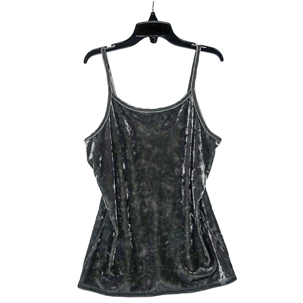 Justice Girls Size 12 Gray Scoop Neck Velvet Cami Tank Top